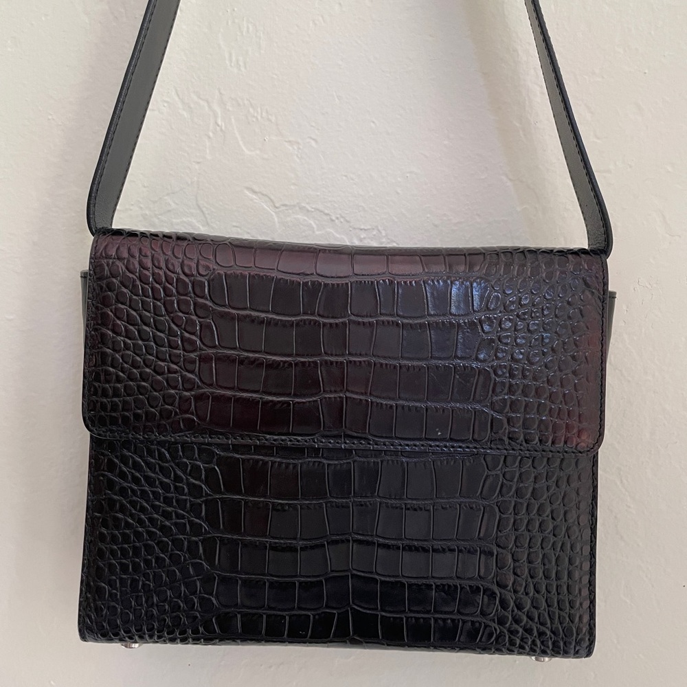 Brooks Brothers Black Leather Handbag Shoulder Bag